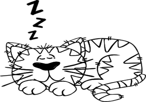 Cute Cat Sleeping Cartoon Outline Clip Art At Vector - Schlafenkatze: Entspannen Sie Sich Und Haben Sie Stoffserviette (476x333)