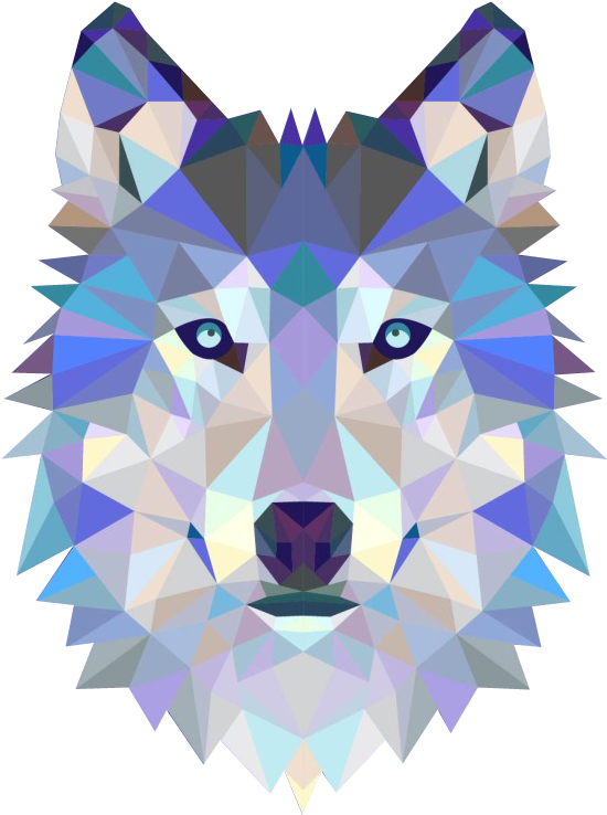 T-shirt Dog Paper Geometry Sticker - Geometric Wolf (1024x1024)