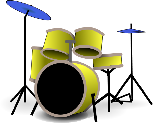 Drum Clip Art - Drum Set Queen Duvet (600x484)