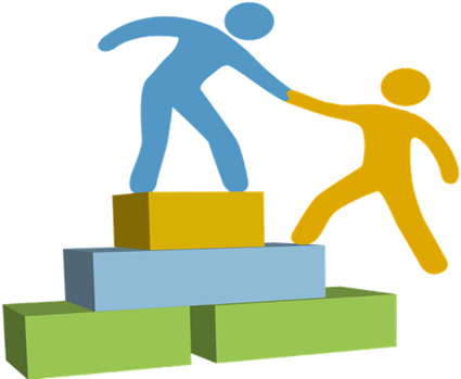 One Shadow Figure Lends A Hand To Another And Helps - Illustration (900x350)