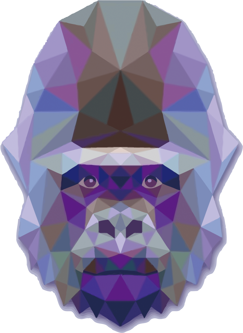 Gorilla Geometry Tattoo Triangle - Vector Geometric Animal (1454x1500)