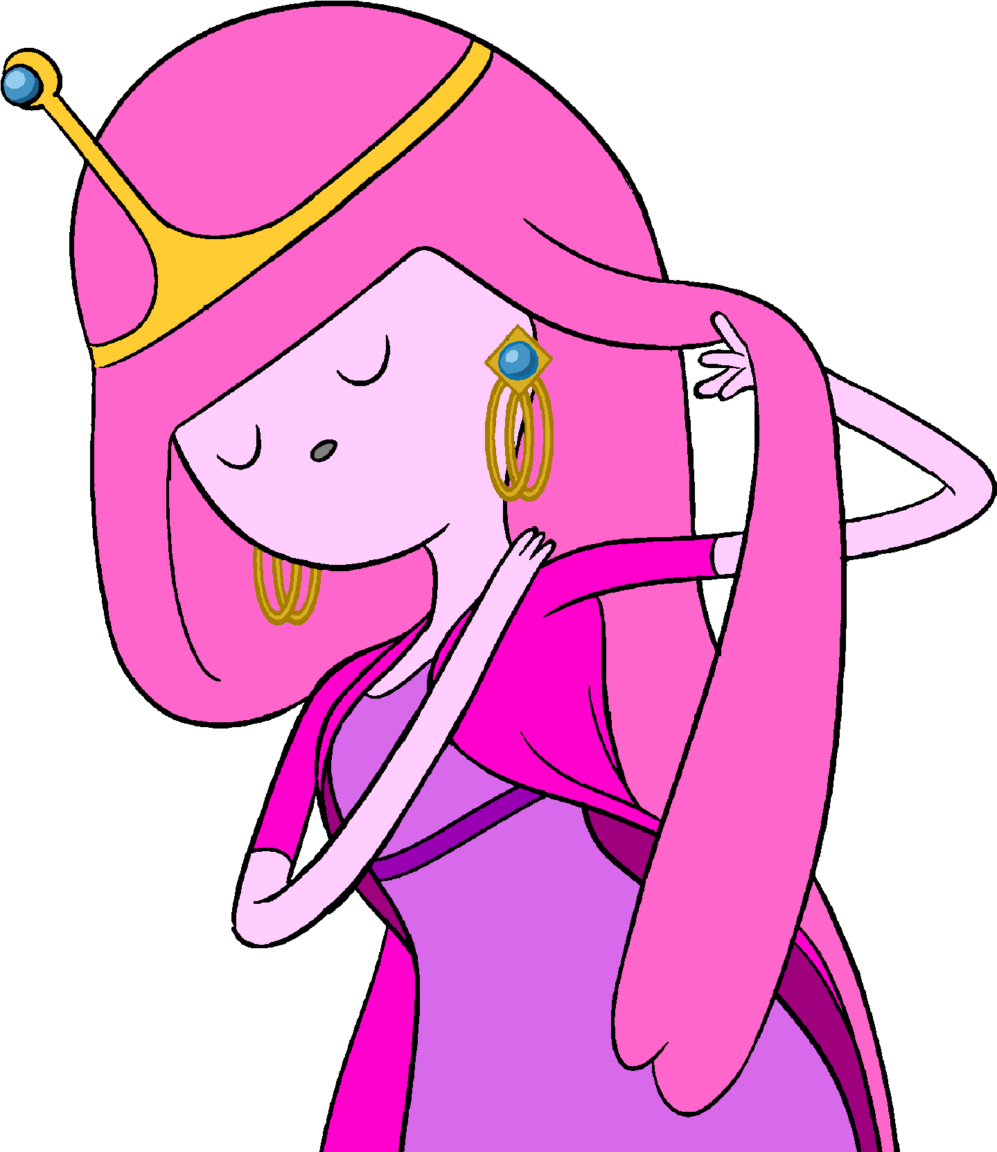 Princess Bubblegum With Her Hair Back - Princess Bubblegum Outfits (1496x1733)