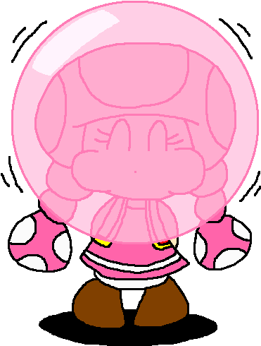 Toadette Blows Pink Bubble Gum By Pokegirlrules - Drawing (437x523)