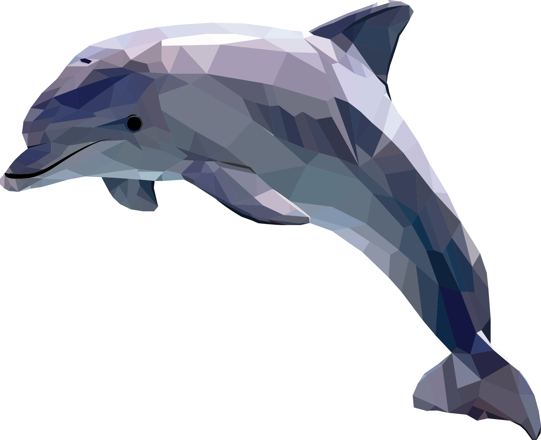 Polygonal, Geometric Animal, Dolphin By Camilla Dahl - Dolphin Illustration (1748x1421)