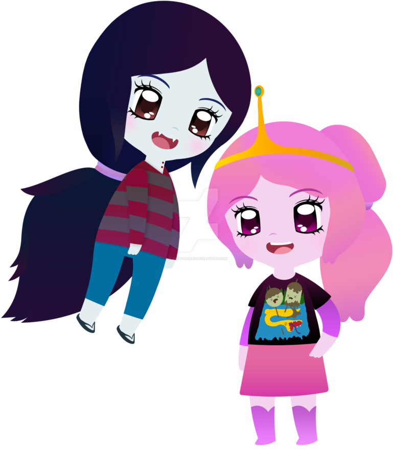 Marceline And Princess Bubblegum Chibi By Chibi-diaries - Princess Bubblegum And Marceline Chibi (800x1000)