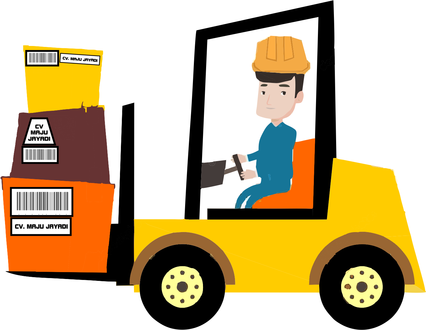 Berdasarkan Cara Pengoperasiannya, Forklift Dibedakan - Forklift Driver Cartoon (1360x1055)