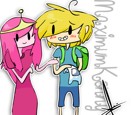 Finn X Princess Bubblegum By Maximumkenny - Adventure Time Bubblegum X Finn (447x391)