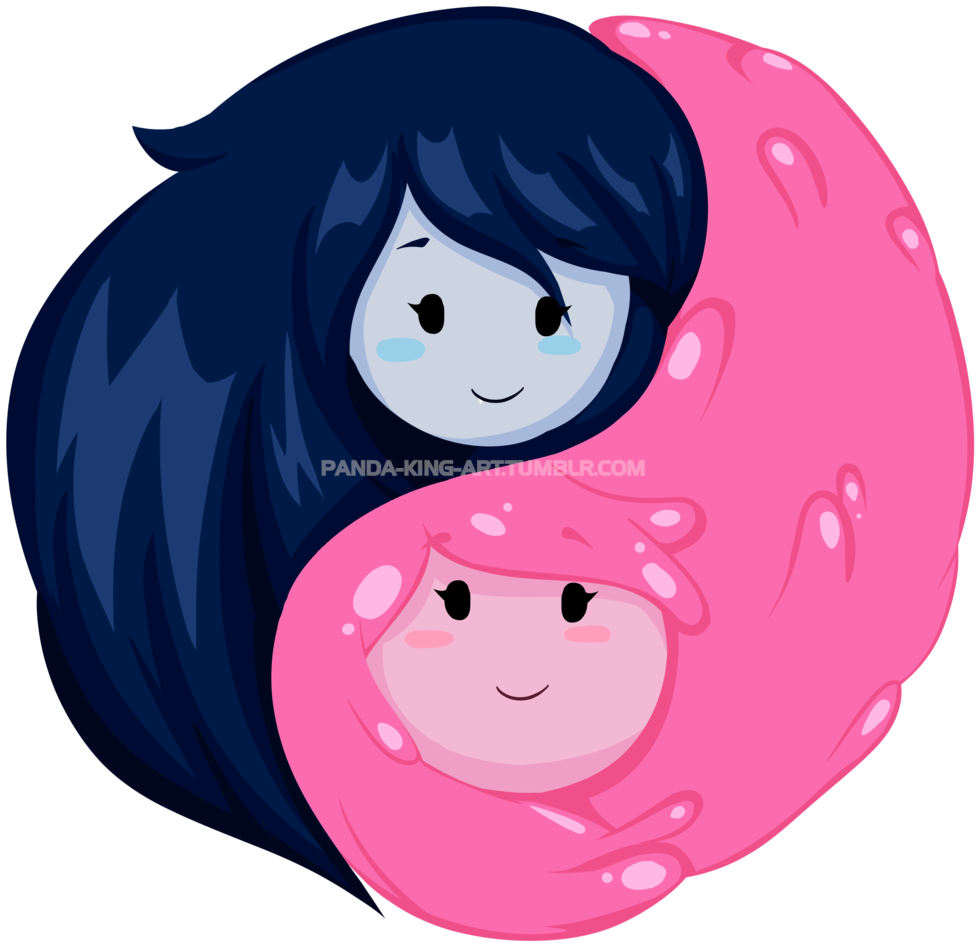Princess Bubblegum And Marceline Ying Yang By Panda-king - Yin Yang Bubblegum Marceline (1024x1325)