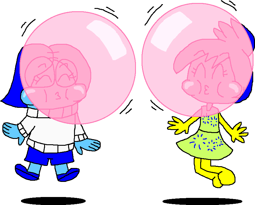 Joy And Sadness Floating Pink Bubble Gum By Pokegirlrules - Sadness (923x756)