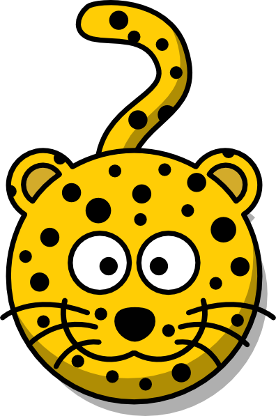 Leopard Head With Tail Clip Art At Clker - Cartoon Leopard (396x597)