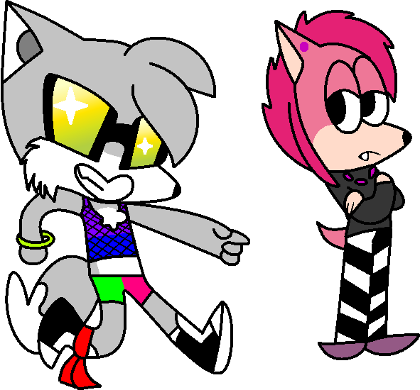 Medic The Hedgehog And Bubblegum The Fox By Blingo-chan - Cartoon (591x550)