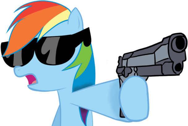 Rainbow Dash Holding A Gun By Cipherpie - Rainbow Dash (900x506)