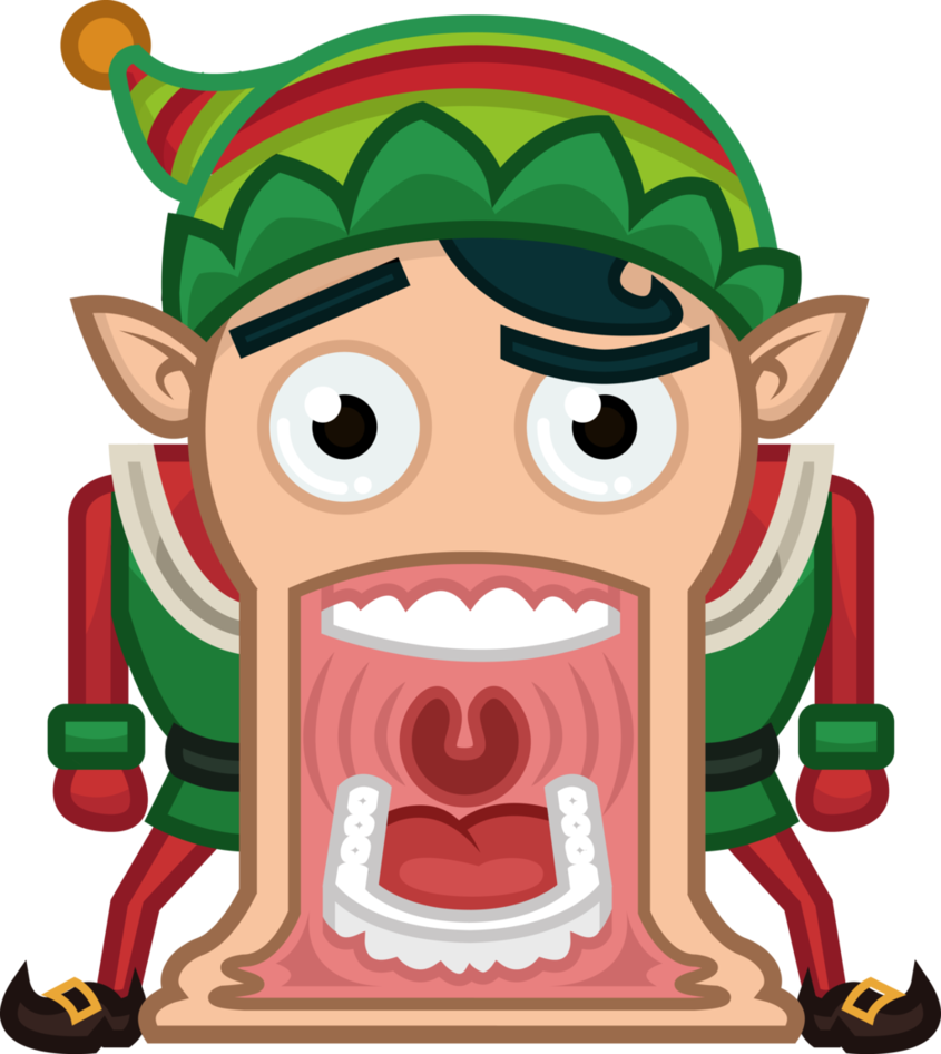 Christmas T-shirt Shocked Elf By Oironet - Cartoon (845x946)