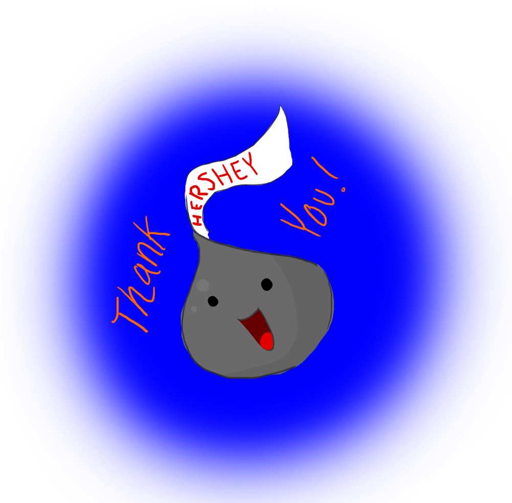 Hershey Kiss Thank You By Chibi-rabbit - Drawing (1000x1000)