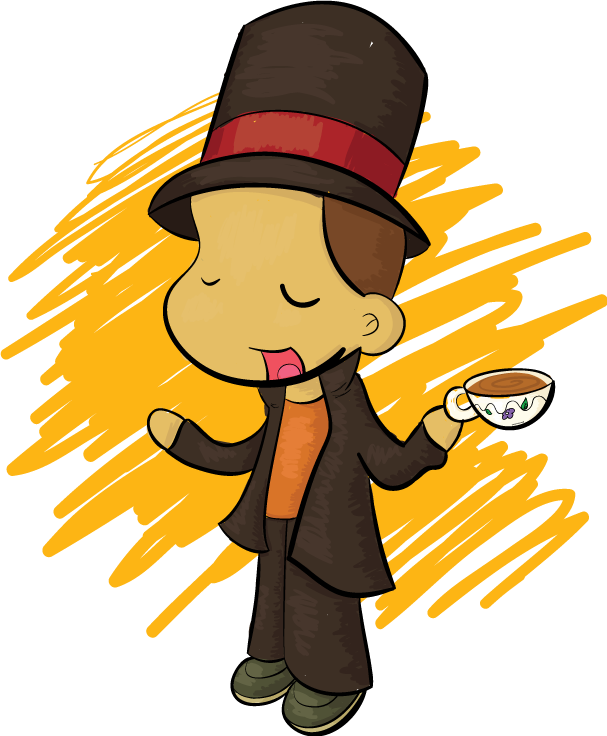 Professor Layton With Some Tea - Professor Layton (607x736)