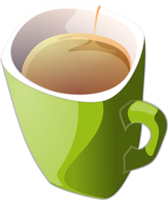 Royalty Free Clip Art Vector Cup Of Green Tea Or Coffee - Cup Of Tea Clipart (551x650)