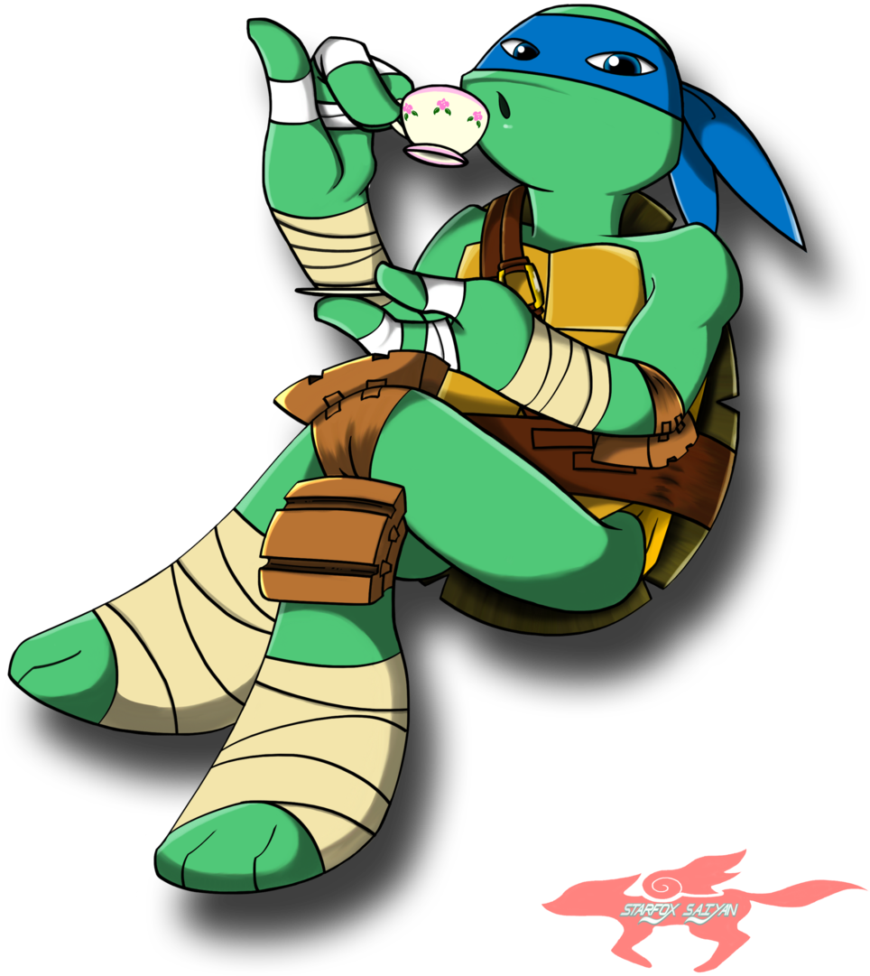 Tea Time By Starfox-saiyan - Tmnt 2012 Leonardo Transparent (1024x1170)
