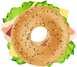 Bold Inspiration Bagel Clipart Sandwich By Valentina - Baked Goods (400x300)