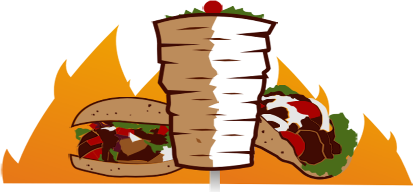 Kebab Clipart Gyro - Illustration (846x409)