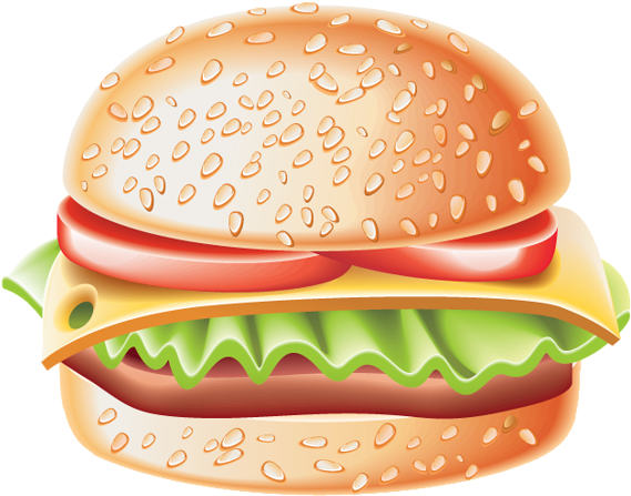 Hamburger Png Clipart - Panini Fast Food Clipart (600x478)