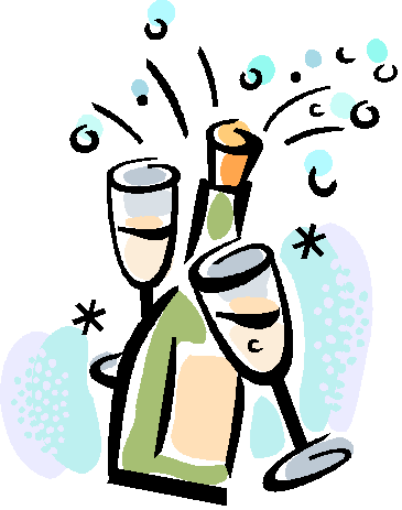 Clinking Champagne Glasses Clip Art - Champagne And Glasses Clipart (365x463)