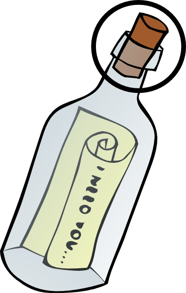 Cork Clip Art - Message In A Bottle Clipart (378x594)