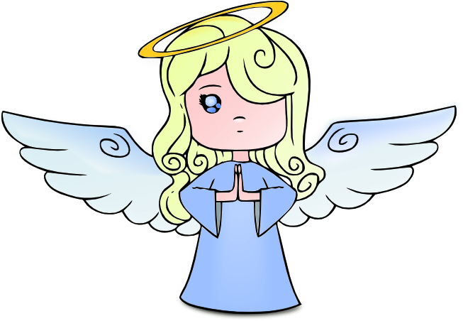 This Cute Clipart Of A Little Blonde Angel Girl Is - Angel Clipart Transparent Background (661x451)