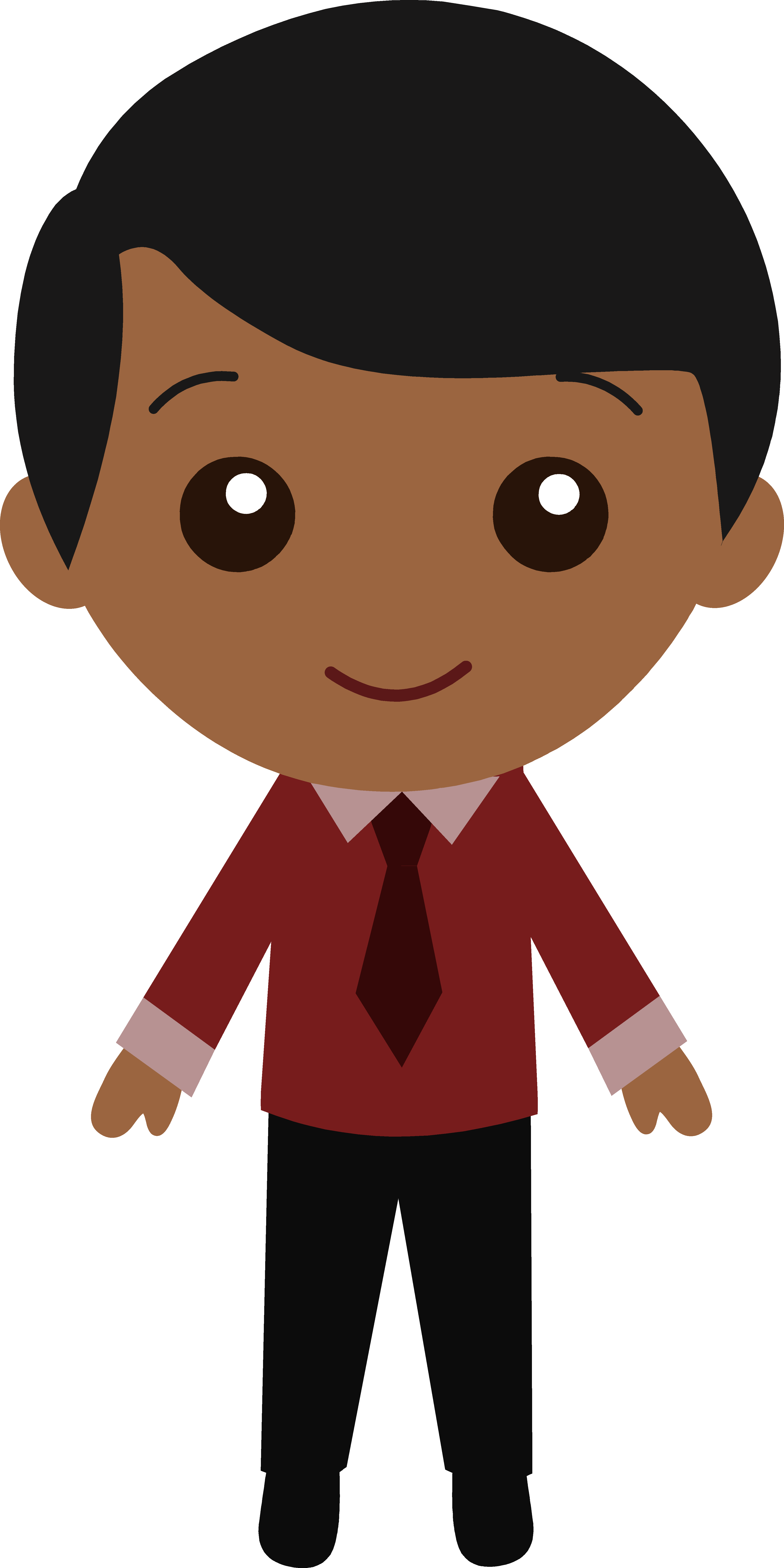 Cute - Brown Boy Clipart (4006x8004)