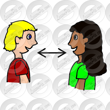 Conversation Picture - Keeping Eye Contact Clipart (380x380)