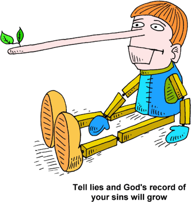 Sin Clip Art For Children - Lies Clipart (377x400)
