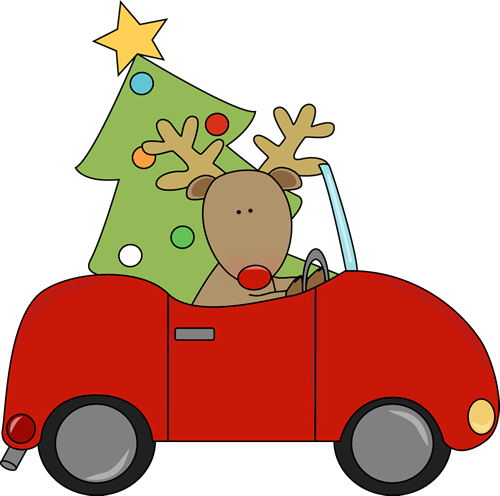 Capitol Â - Cliparthot - Car With Christmas Tree Clip Art (500x496)