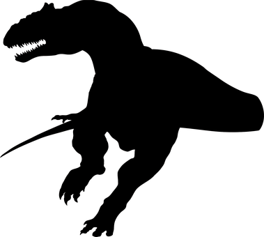 Dinosaur, Dino, The Silhouette - Allosaurus Silhouette (379x340)