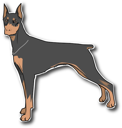 Free Doberman Clip Art - Clip Art Doberman Png (519x546)