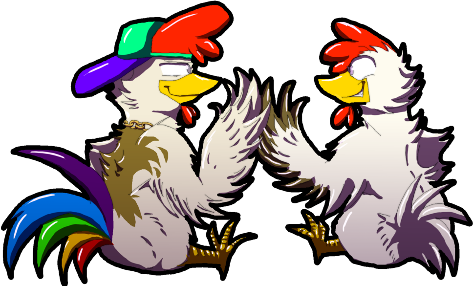 High Five, Chicken By Dortetorte - Cartoon (1024x620)