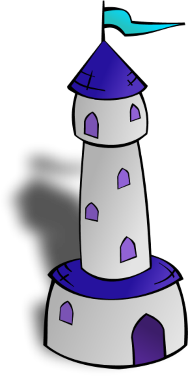 Castle Watch Tower Outline - Tower Clipart (600x1196)