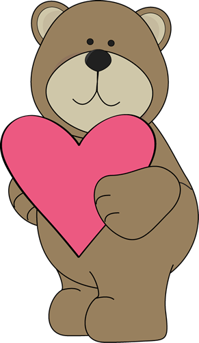 Bear Heart Clipart - Valentine Hearts (291x500)