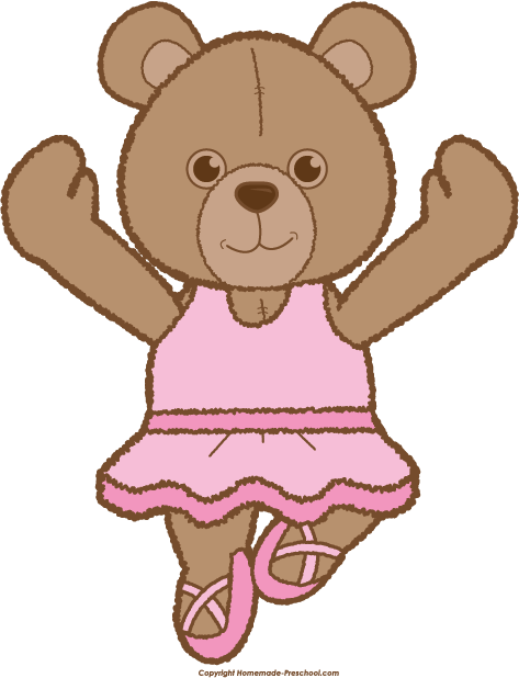 Ballerine Clipart Teddy - Ballerina Bear (473x618)