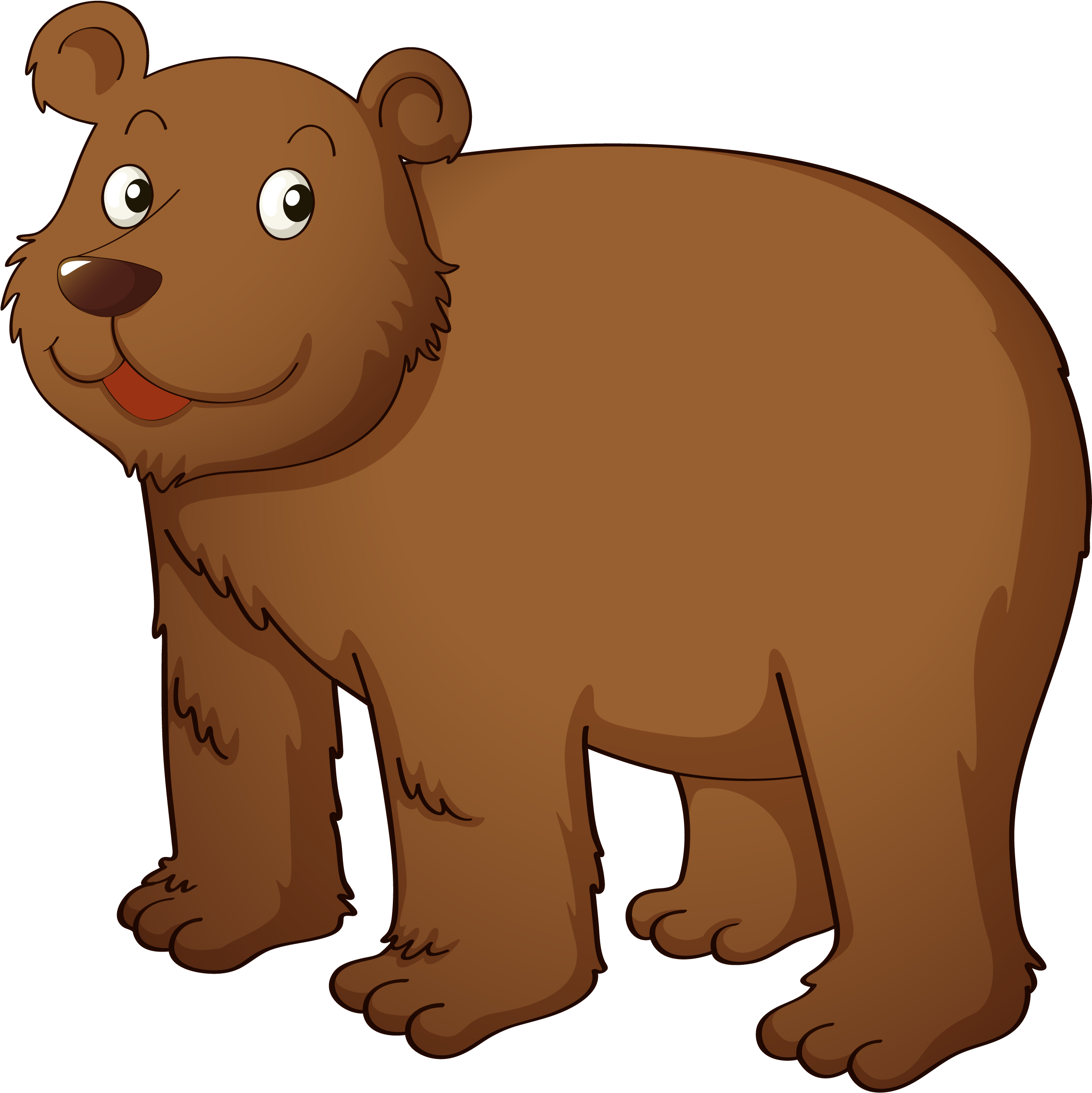 Brown Bear Cartoon Clip Art - Animals Live On Land (2963x2688)