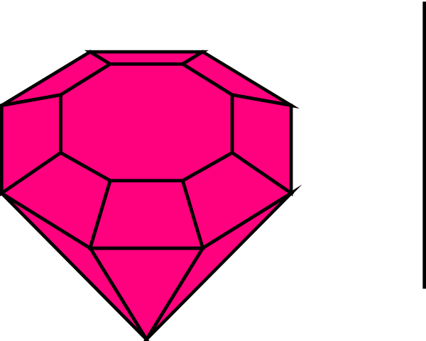 Pink Gem 1 Clip Art - Draw A Ruby Gem (600x481)