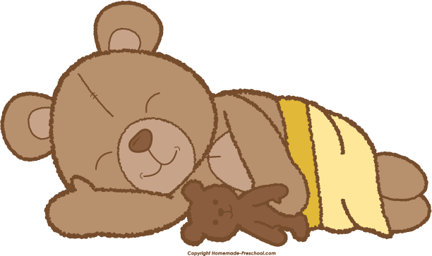 Teddy Bear Clipart - Sleeping Teddy Bear Clipart (612x363)