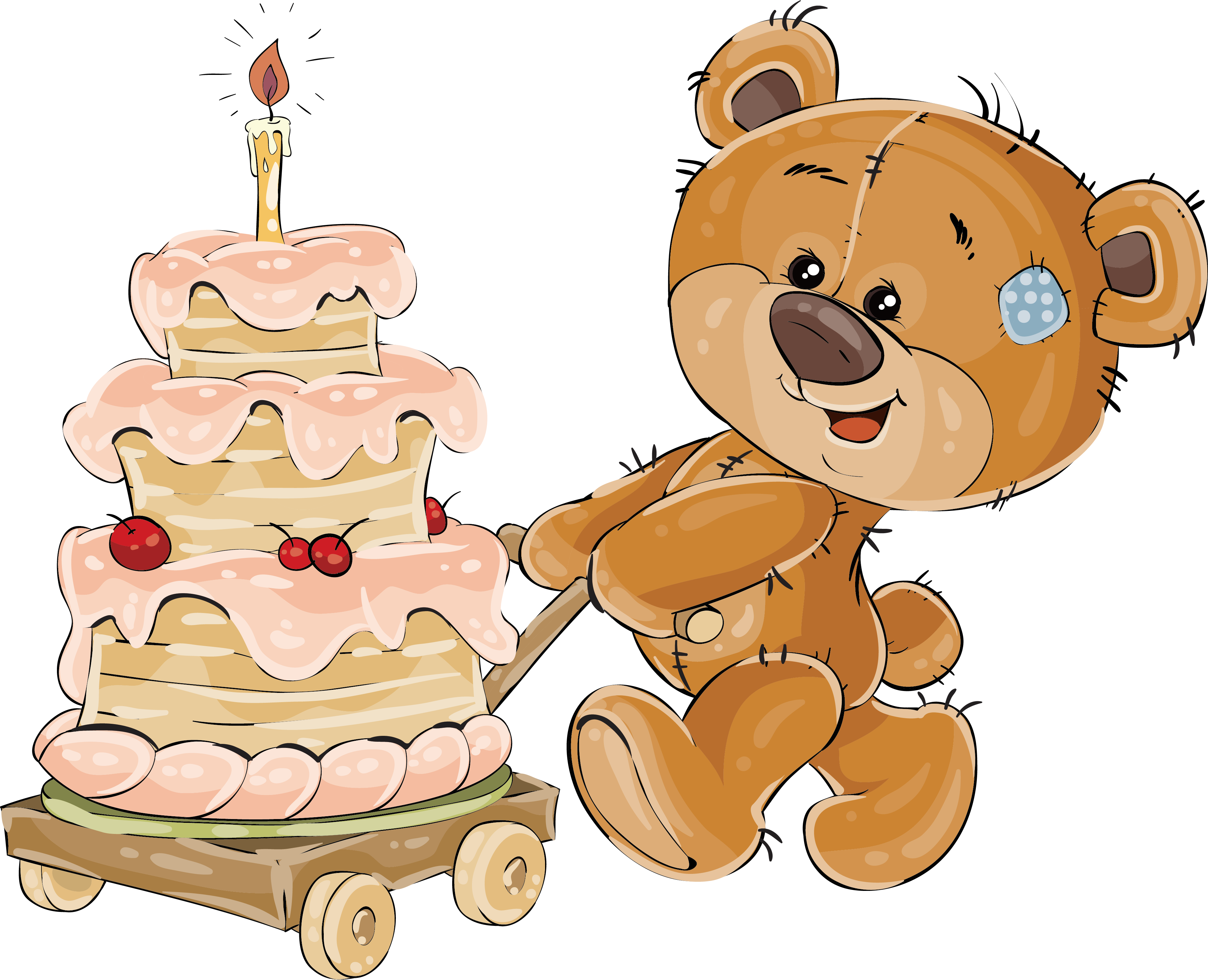 Teddy Bear Clip Art - Teddy Bear Birthday Vector (3903x3167)