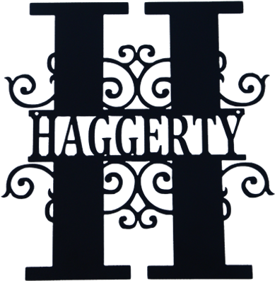 Custom Scroll Monogram - Letter Monogram With Name (400x400)