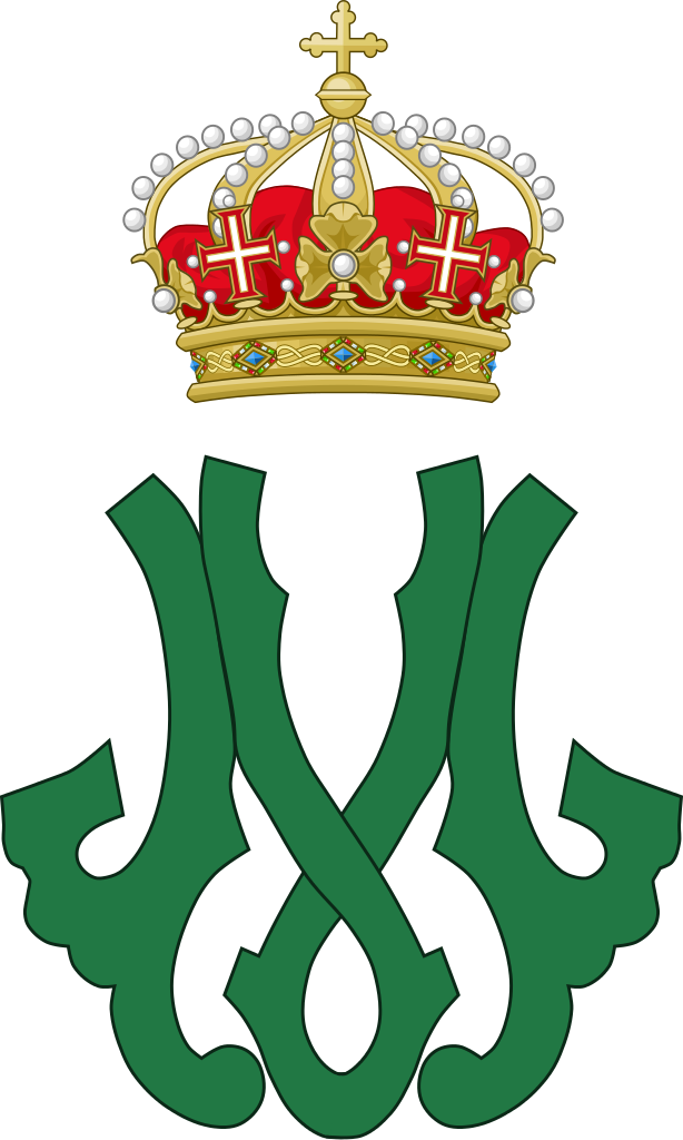 Royal Monogram Of Queen Margherita Of Italy - French Royal Coat Of Arms (614x1024)