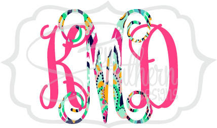 Two Color Lilly Monogram Decal - Keychain (427x409)