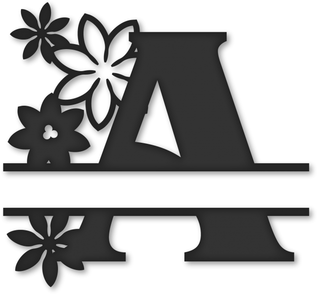 Flower Split Monogram A - Png Monogram Split G (643x600)