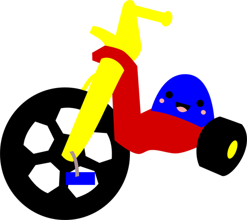 Kawaii Kids Ride On - Big Wheel Bike Silhouette (500x447)