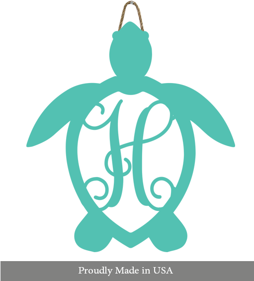 Turtle Wood Initial Monogram - Alphabet Garden Designs Vintage Fancy Personalized (510x652)