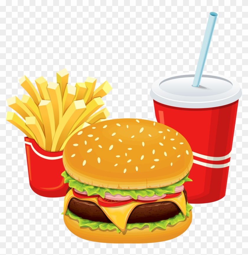 Hamburger Fries And Cola Png Clipart - Non Communicable Diseases Caused By Having Unhealthy #958