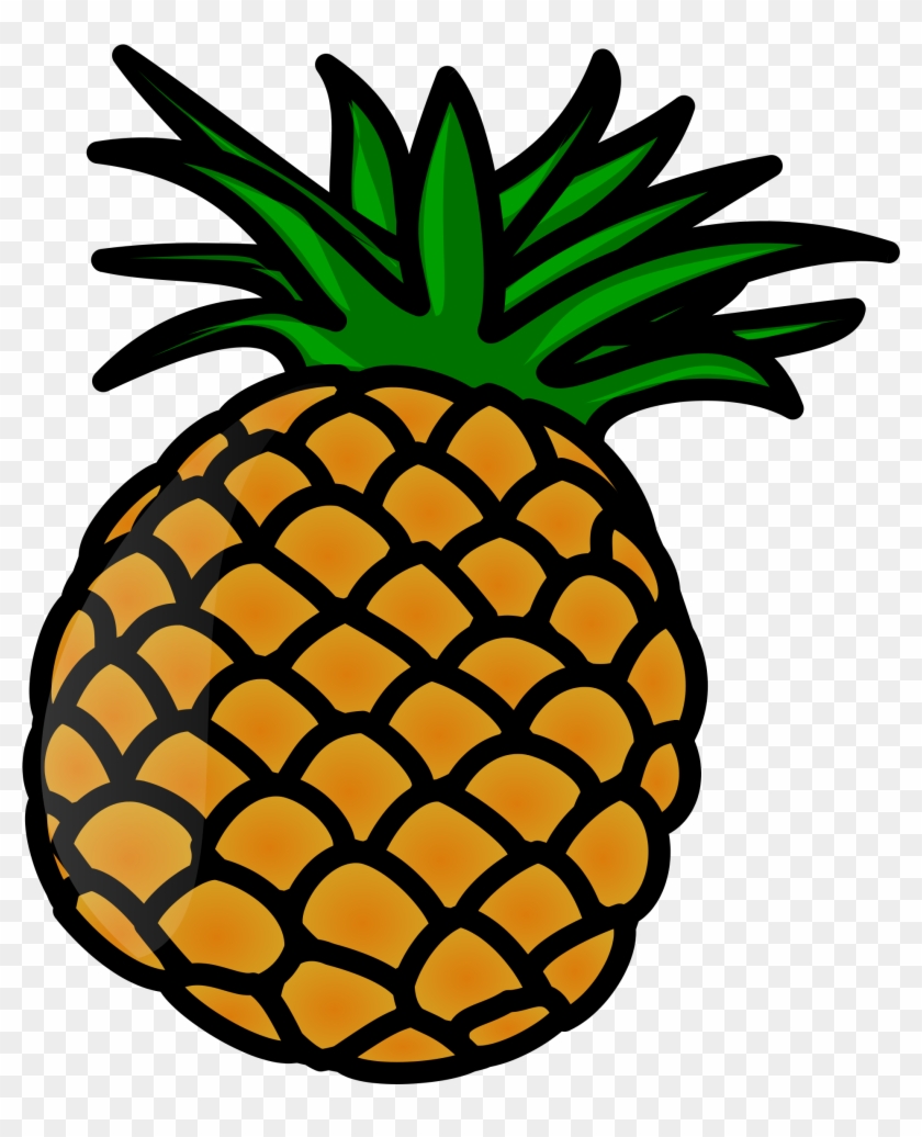 Pineapple Clip Art - Pineapple Shower Curtain #1061