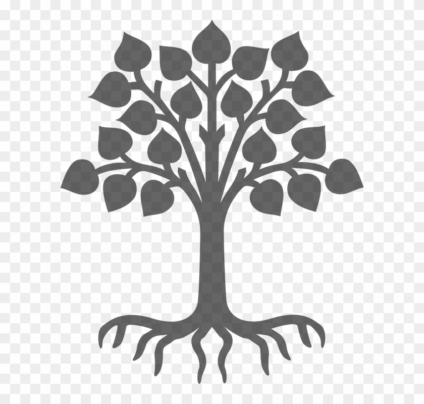 Plant Silhouette Grey Tree Leaves Wood Roots - Plant Silhouette Grey Tree Leaves Wood Roots #125